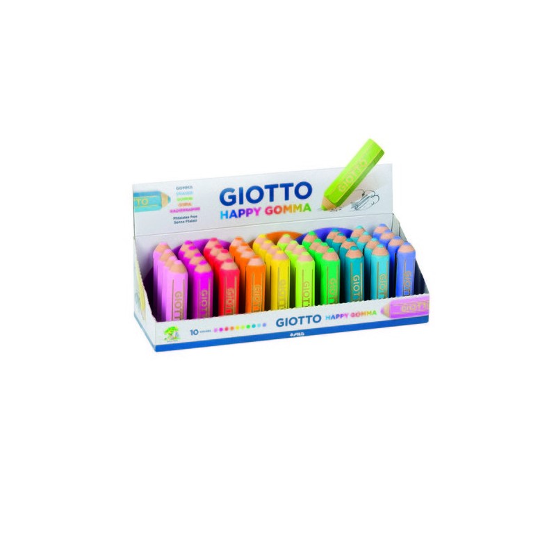 Gomme Giotto Happy Gomma lot de 40 avec présentoir