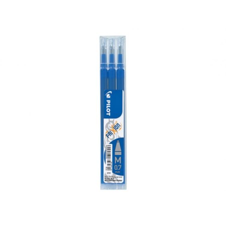 trois stylos bleus Pilot FriXion