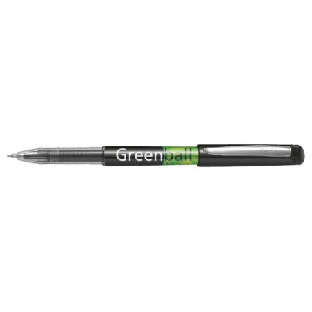 stylo gel noir vert Greenball