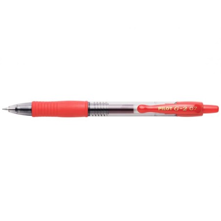 stylo gel rouge grip transparent