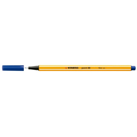 Stylo fin jaune capuchon bleu