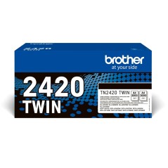 ✅ Brother TN2420 Noir Lot de 2 cartouches de toner d'origine - TN2420TWIN couleur Pack 2 noir en stock