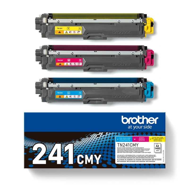 Brother Lot de 3 toners TN241 - (Cyan, Magenta, Jaune) Brother Lot de 3 toners TN241 - (Cyan, Magenta, Jaune)