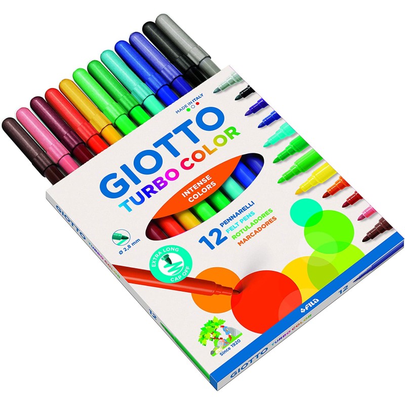 GIOTTO Étui de 12 feutres Turbo Color tons peaux - , la référence depuis 1958