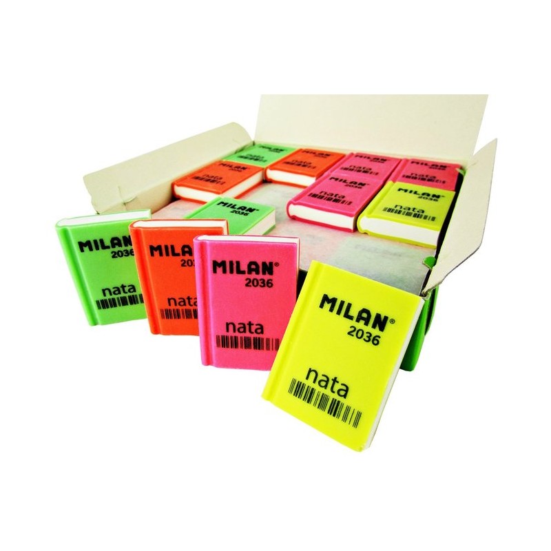 Gommes rectangulaires Milan Nata 2036 lot de 36