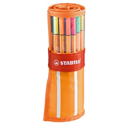 trousse cylindrique orange feutres Stabilo