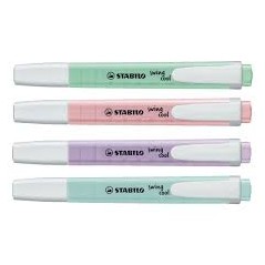 Surligneurs pastel Stabilo lot quatre