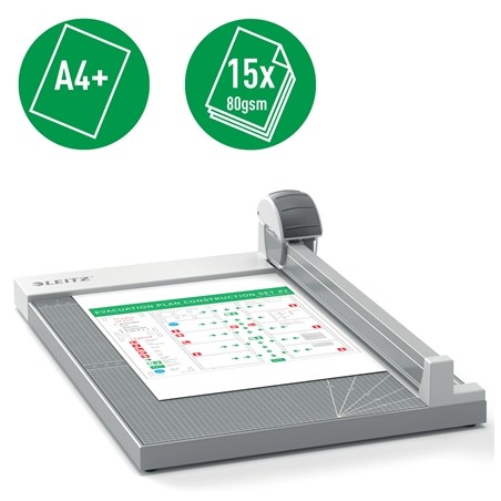 Cisaille à papier Leitz Precision Office A4+ - Coupe jusqu'à 15 feuilles - Format A4 - Lame rotative