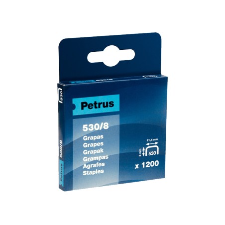 ✅ Agrafes Cuivre Petrus 530/8 pour Cloueuse - Boite de 1200 Agrafes - Broche 8mm en stock