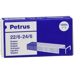 ✅ Agrafes Petrus 22/6 Galvanisées - Jusqu'à 30 Feuilles - Boîte de 1000 Agrafes - Goupille 6mm en stock