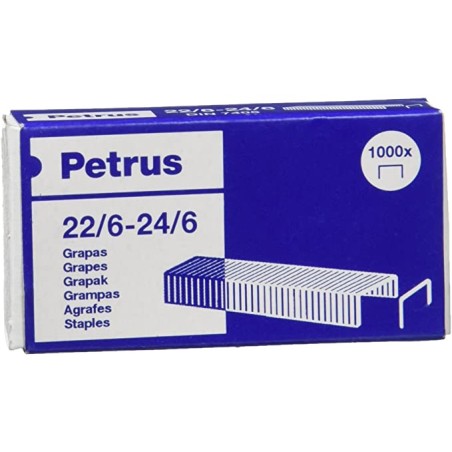✅ Agrafes Petrus 22/6 Galvanisées - Jusqu'à 30 Feuilles - Boîte de 1000 Agrafes - Goupille 6mm en stock