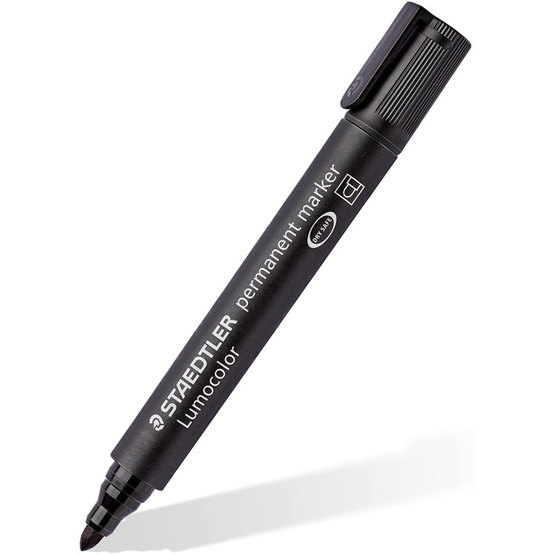 Marqueur permanent noir Staedtler Lumocolor lot de 10
