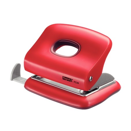 ✅ Rapid FC20 Perfo - 20 feuilles - Vidage facile - Poinçons 5,5 mm - Rouge couleur en stock