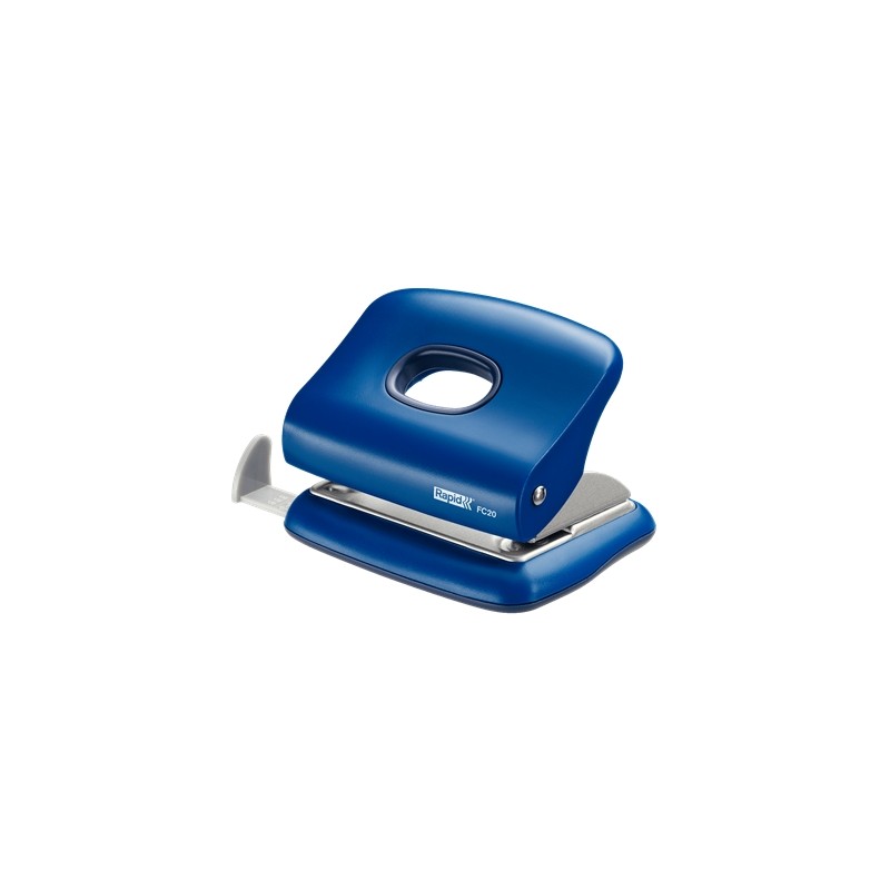 Rapid FC20 Perfo - 20 feuilles - Vidange facile - Poinçons 5,5 mm - Bleu