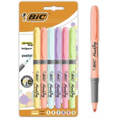 Surligneurs pastel Bic lot 6