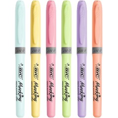 Marqueurs pastel fluo Bic lot de 6