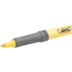 surligneur jaune BIC grip gris