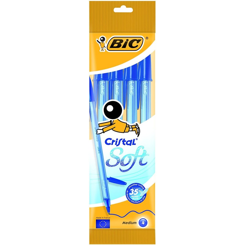 Stylo bille Bic Cristal Soft lot de 4