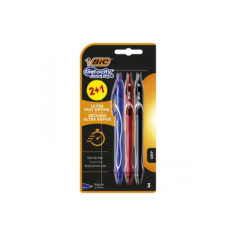 Stylos bille Bic Gel-Ocity lot de 3 Stylos bille Bic Gel-Ocity lot de 3