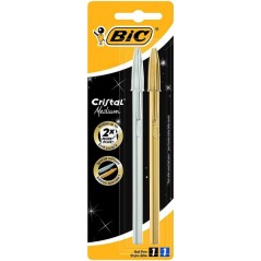 Stylos Bic Cristal Shine argent or