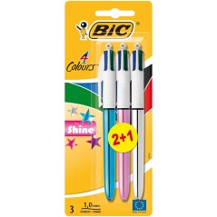 Stylos Bic 4 Couleurs Shine