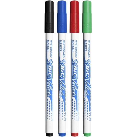 Bic Velleda 1721 marqueurs tableau blanc lot de 4