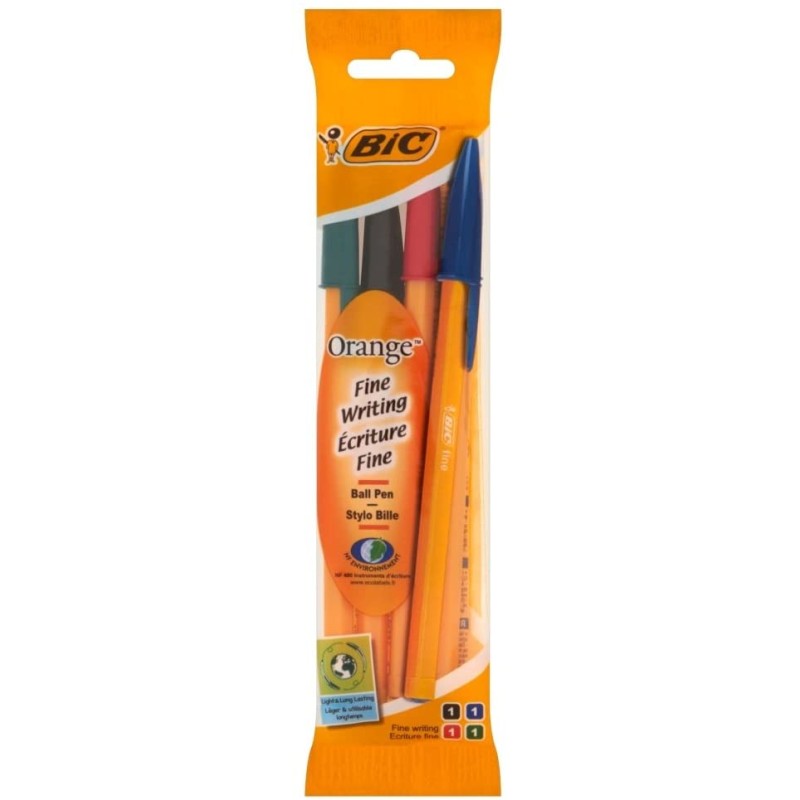 Stylo bille Bic Orange lot de 4