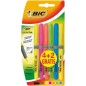 Marqueurs surligneurs fluo Bic Grip lot de 6