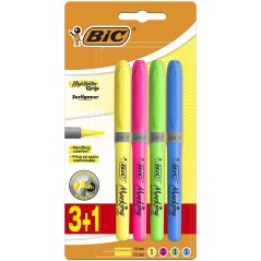 Surligneurs BIC quatre couleurs blister