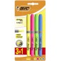 Surligneurs fluo Bic grip assortis lot de 4 couleurs