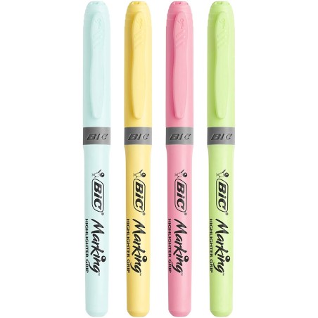 Surligneur Bic Grip lot de 4 marqueurs fluo