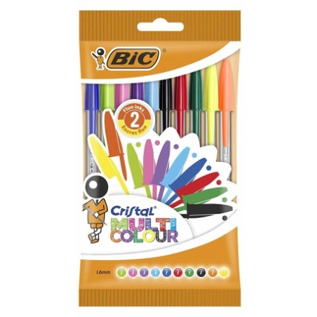 Stylos bille Bic Cristal multicolores
