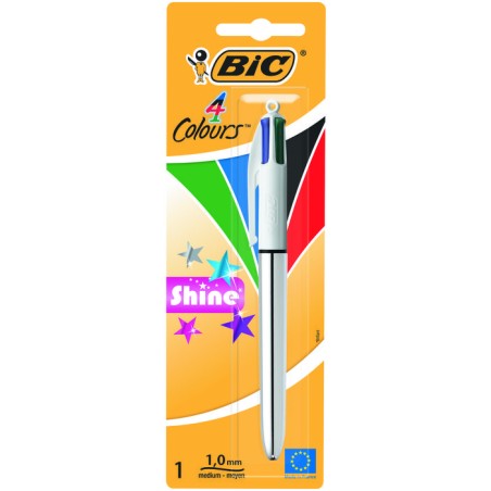 Stylo BIC quatre couleurs blanc