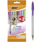 Stylos bille Bic Cristal Fun lot de 8 couleurs assorties