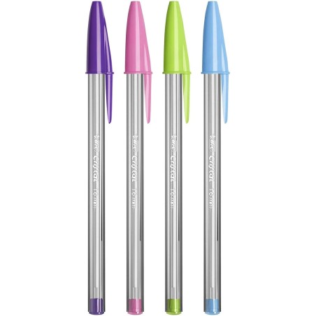 Stylos bille Bic Cristal Fun lot de 8 couleurs assorties