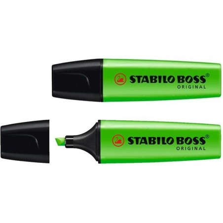 Surligneur Stabilo Boss 70 vert fluo lot de 10