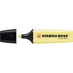 Surligneur Stabilo Boss 70 jaune crémeux lot de 10
