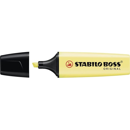 Surligneur Stabilo Boss 70 jaune crémeux lot de 10