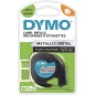 Dymo LetraTag 91208 (S0721730) - Texte noir sur fond métal - Largeur 12mm x 4 mètres