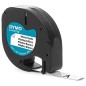 Dymo LetraTag 91201/91221 (S0721610/S0721660) - Texte noir sur fond blanc - Largeur 12 mm x 4 mètres