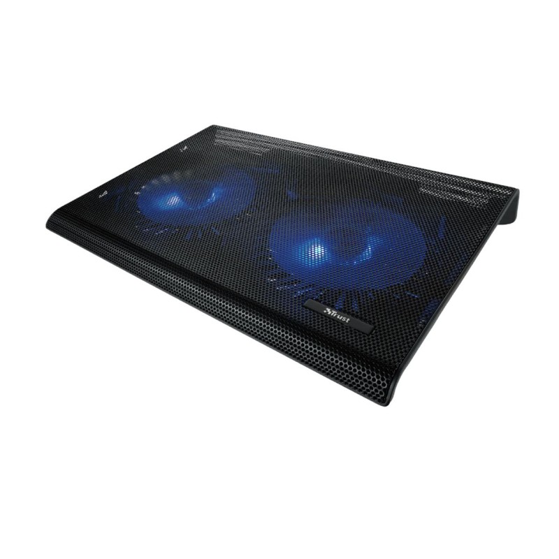 Trust Cooling Pad jusqu'à 17,3" USB - Eclairage LED Bleu - 2 Ventilateurs 125mm - 800 RPM - 360 x 280mm - Câble 55cm - Couleur