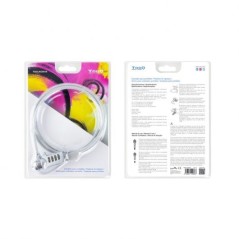 Câble de sécurité universel Tooq avec combinaison 4 chiffres acier 4,5