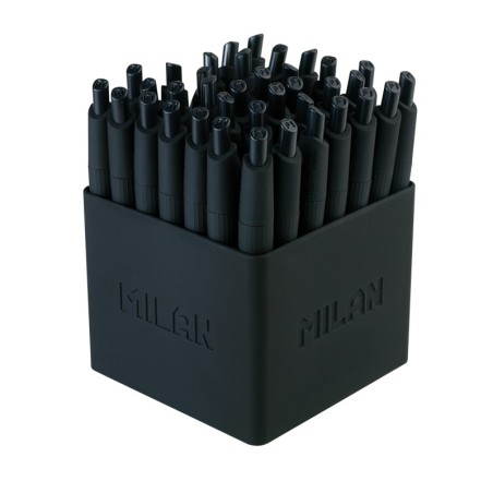 Mini stylos à bille noirs Milan lot de 40