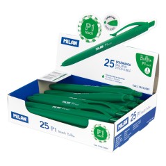 Stylo bille vert Milan P1 Touch lot de 25