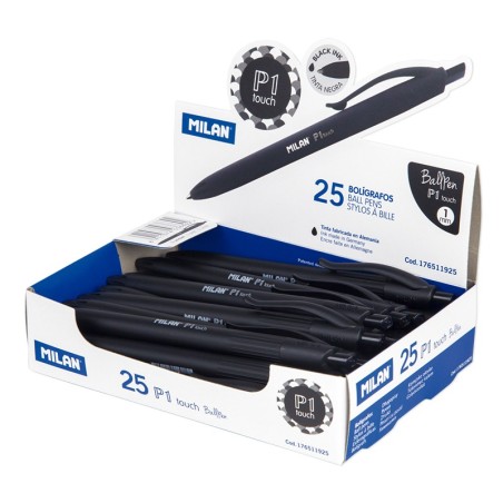 Stylo bille noir Milan P1 Touch lot de 25