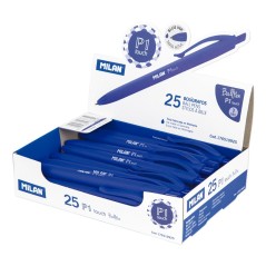 Stylo bille bleu Milan P1 Touch lot de 25