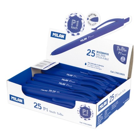 Stylo bille bleu Milan P1 Touch lot de 25