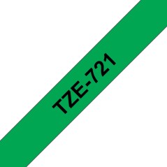 Ruban compatible Brother TZe721 - Texte noir sur fond vert