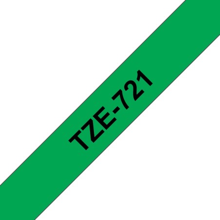 Ruban compatible Brother TZe721 - Texte noir sur fond vert