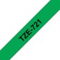 Ruban compatible Brother TZe721 - Texte noir sur fond vert Ruban compatible Brother TZe721 - Texte noir sur fond vert